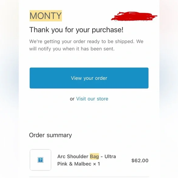 NWOT MONTY ARC SHOULDER BAG STRIPED PINK AND MALBEC - Picture 3 of 3